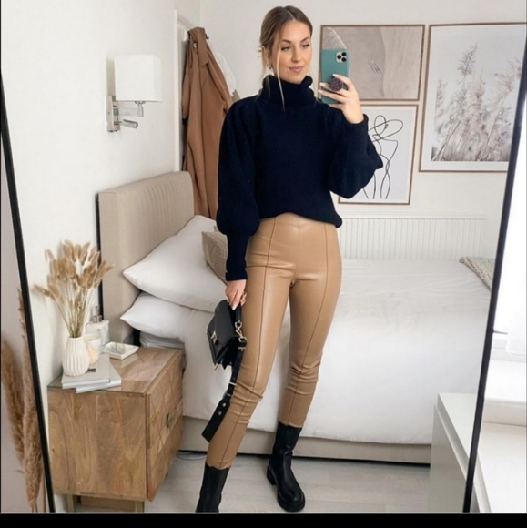 Zara Faux Leather Leggings Skinny Bloggers Favorite - Picture 2 of 9